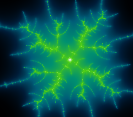 adaptive color mapping on a Mandelbrot set detail